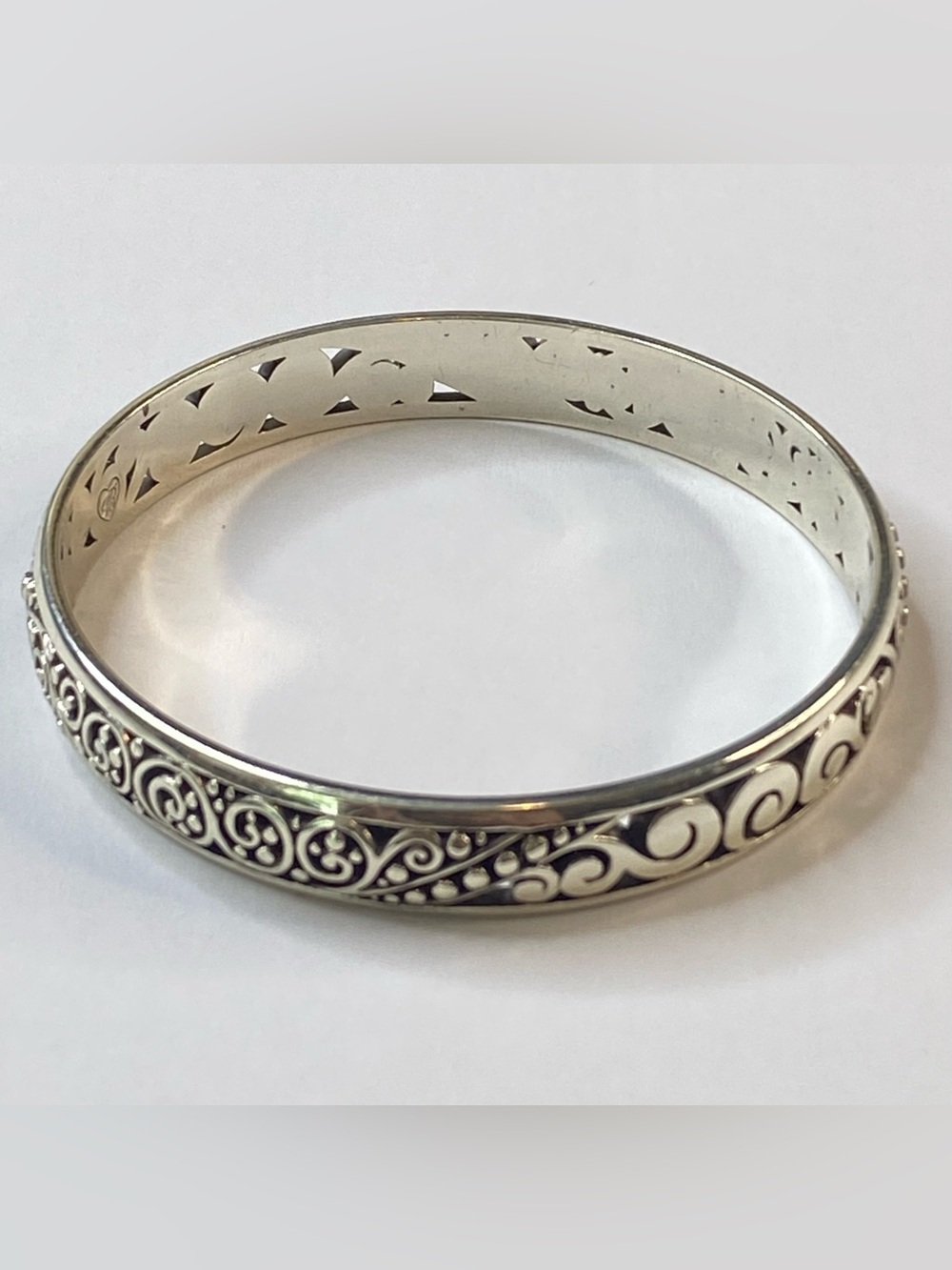 Brighton  Love Affair Swirl Silver Bangle Bracelet